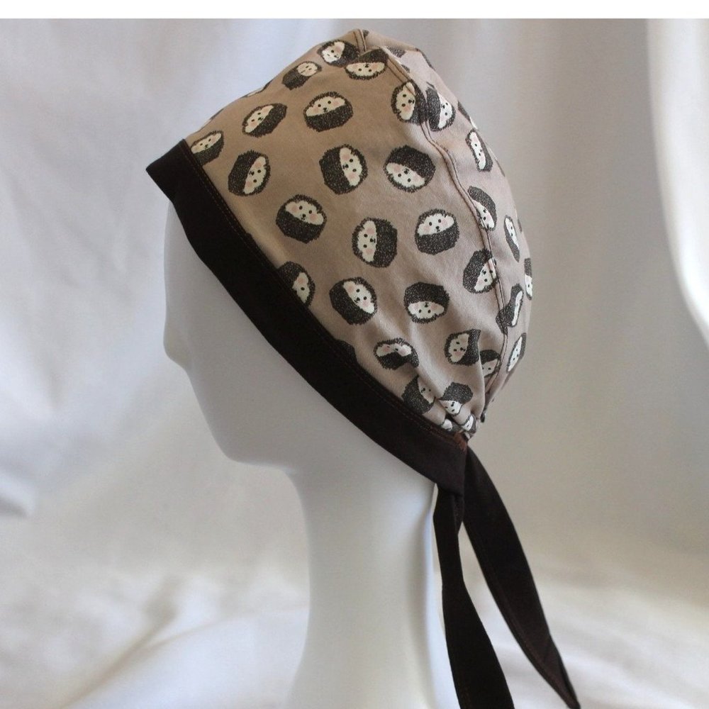 Brown Hedgehogs Surgical Scrub Cap Chemo Hat